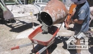 Pregătirea betonului într-un mixer de beton