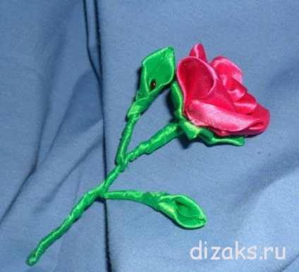 Rose kanzashi din panglici din satin - un cadou original pentru mama cu mainile proprii, design dizak - accesorii