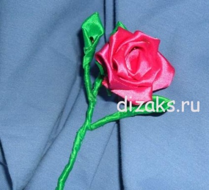 Rose kanzashi din panglici din satin - un cadou original pentru mama cu mainile proprii, design dizak - accesorii