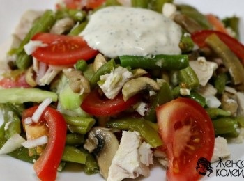 Saláta babból - lépésről-lépésre receptek a bab saláta számára