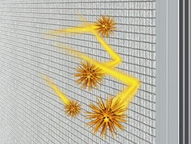 A háló az ablaktörés-tex antipile porából