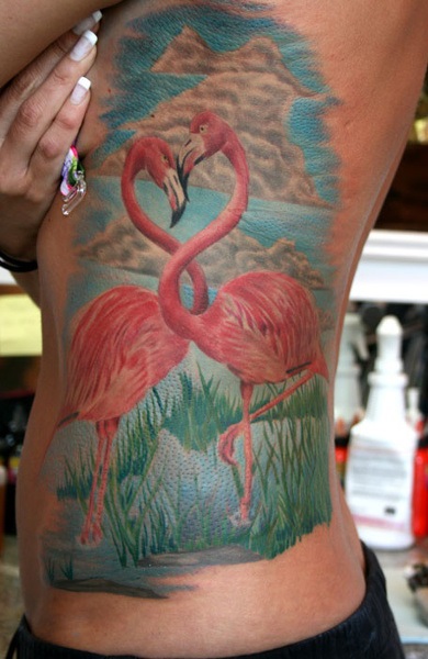 Tattoo Flamingo - înțeles, schițe pentru tatuaje și fotografii