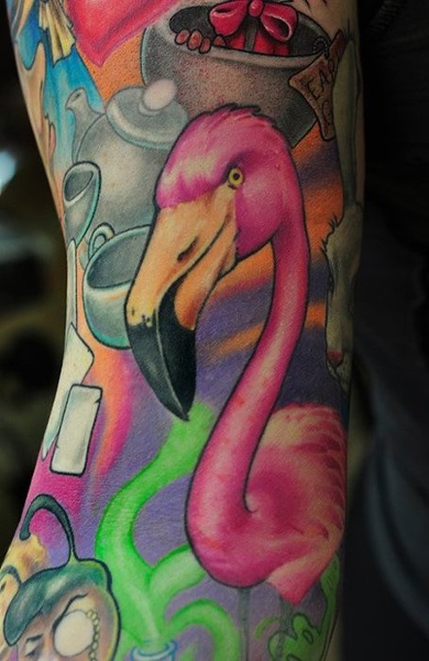 Tattoo Flamingo - înțeles, schițe pentru tatuaje și fotografii