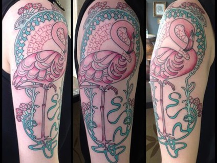 Tattoo Flamingo - înțeles, schițe pentru tatuaje și fotografii