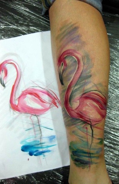 Tattoo Flamingo - valoare, schițe de tatuaje și fotografii