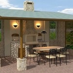 Terasă cu facilități de design gratar, nasha besedka