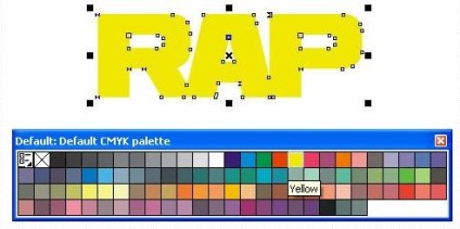 Corel desenează lecții text lucios în Corela - corel draw - produse software