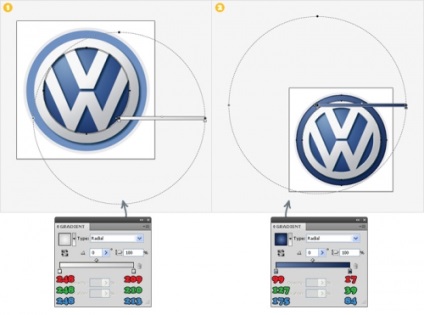 Illustratorul de lecții creează emblema lui Volkswagen