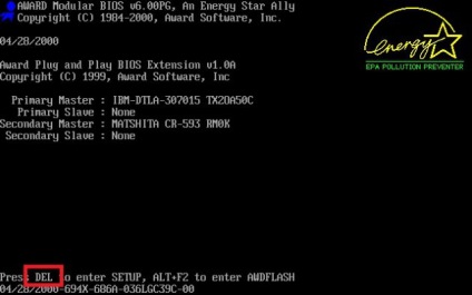 Conectați-vă la BIOS-ul calculatorului utilizând tastatura