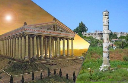 Templul lui Artemis în mânerul unei fotografii a unei minune pierdute a lumii
