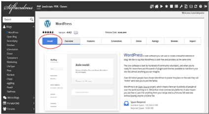 CPanel wordpress instalare