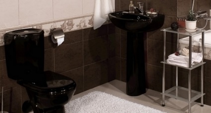 тоалетна дизайн с черен тоалет, Domfront