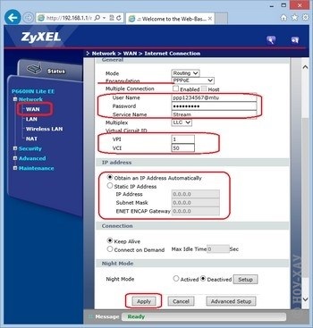 Útmutatók a wi-fi router konfigurálásához zyxel p660hn lite - 2013. június 14. - beállítási utasítások -