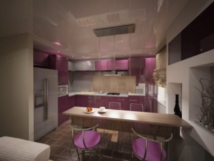 Interiorul camerei de zi combinat cu opțiunile de design de bucătărie