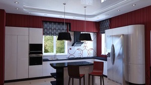 Interiorul bucătăriei, design de bucătărie -