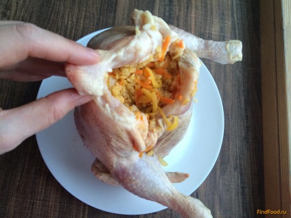 Zöldséggel töltött csirke és Bulgur recept fotóval