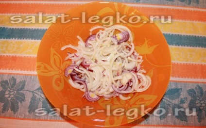 Salata de ceapa cu otet si carne, reteta