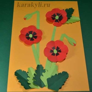 Poppies - aplicație pentru hârtie pentru copii de la 7 ani, scrawl