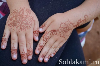 Mendy, mehendi pictura henna pe corpul din India