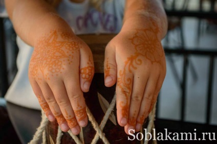 Mendy, mehendi pictura henna pe corpul din India