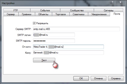 Configurarea notificării SMS a semnalelor de pe terminalul metatrader 4
