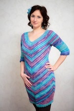 Rochii diagonale colorate - tricotat - țara-mamă