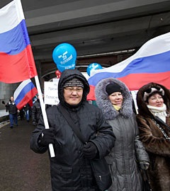 Putin a vorbit la un miting al susținătorilor săi în luzhniki russia