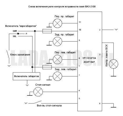 Releul controlului utilizării lămpilor și diodelor emițătoare de lumină - ваз-2108 lada samara