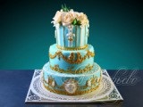 Esküvői torta búzavirág áfonya № 352 szállítási Moszkvában a cukrászati ​​cég