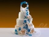Tort de nunta albastru № 352 cu livrare la Moscova de la compania de cofetărie