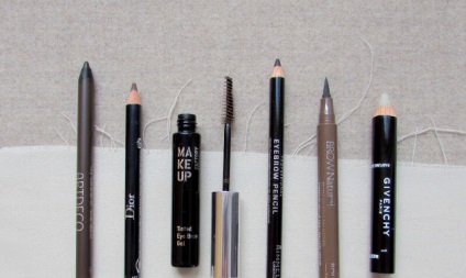 6 creioane pentru sprâncene mijlocii, a simțit stilou, gel și ceară de blocare - editori si frumusete