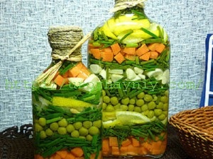 Sticlă cu legume