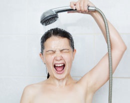 Zuhany a kiképzés után válassza ki a hőmérsékletet