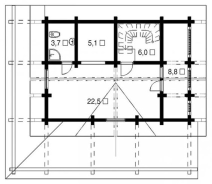 Băi cu două etaje dintr-un fascicul și desene și fotografii