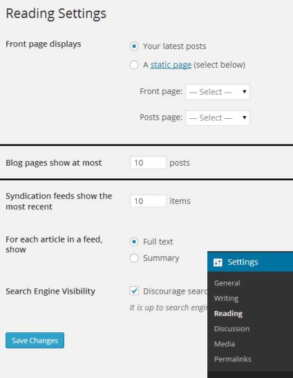 Cum de a modifica numărul de intrări pe o pagină de blog în wordpress
