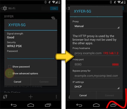 Cum se configurează un proxy pe un android