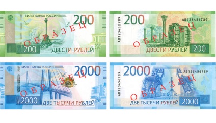 Mit mutatnak az új 200 és 2000 rubel jegyzetek, amelyek kérdését