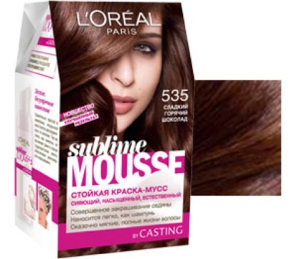 Vopsea pentru spumă sublimă de păr (mousse sublimă din l oreal paris) - paletă