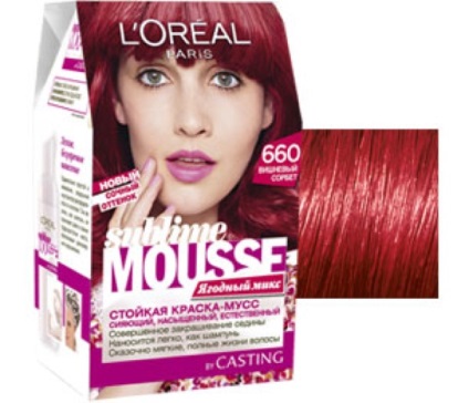 Vopsea pentru spumă sublimă de păr (mousse sublimă din l oreal paris) - paletă