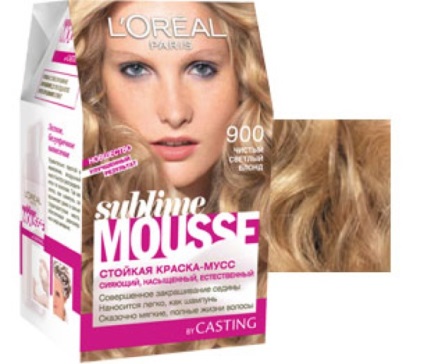 Vopsea pentru spumă sublimă de păr (mousse sublimă din l oreal paris) - paletă