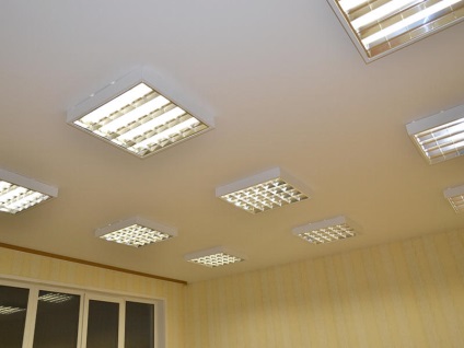 Becuri pentru tavan suspendat, LED și luminescente, încorporate într-o fotografie articulată,