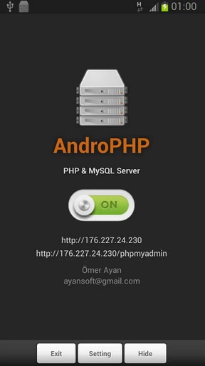 Server local pentru Android (localhost android), mnogoblog