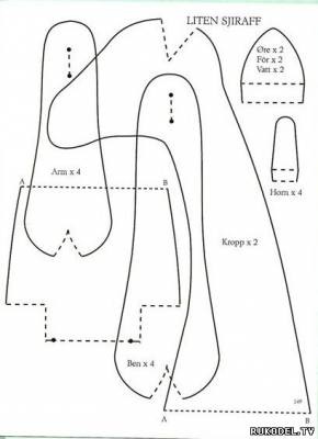 Maestru clasic tilde papusa - girafa, cu un model - papusa tilde - stofa si fire - catalog de articole