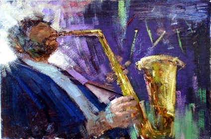 Un bărbat și un saxofon, totul despre saxofon, ceea ce este interesant este