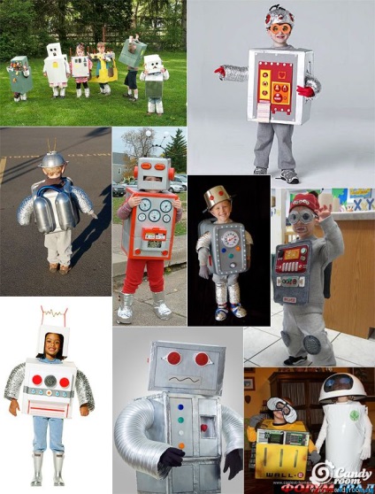 Costum de Anul Nou pentru băiat cu propriile sale roboți de fotografie