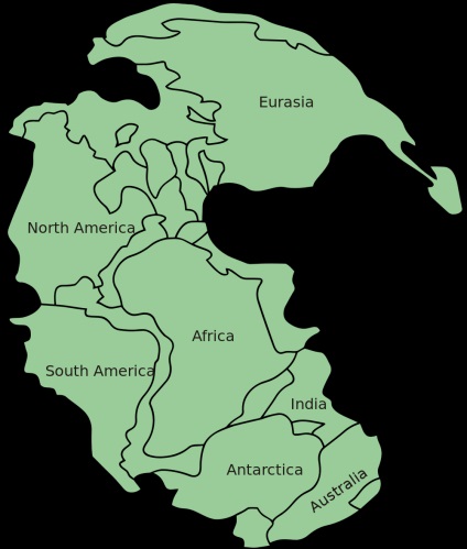 Pangea az országok jelenlegi határain - a nap fotó