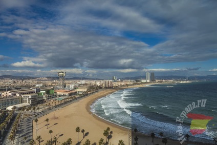 Plajă barceloneta, în Barcelona cum să ajungeți acolo, caracteristici, chirie de umbrele și șezlonguri
