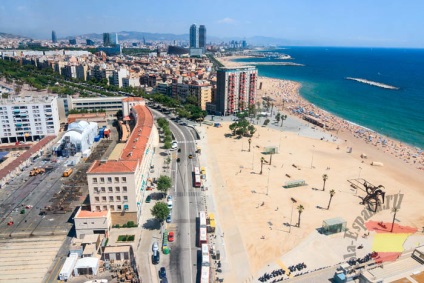 Plajă barceloneta, în Barcelona cum să ajungeți acolo, caracteristici, chirie de umbrele și șezlonguri