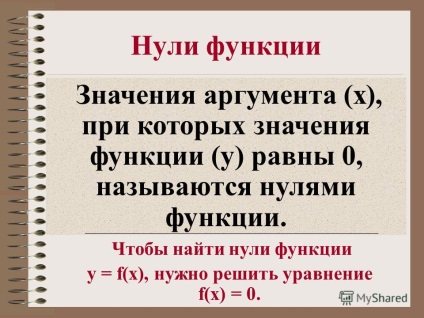 Prezentarea conceptului funcției funcționale a modalităților de specificare a zerourilor funcției domeniului funcției