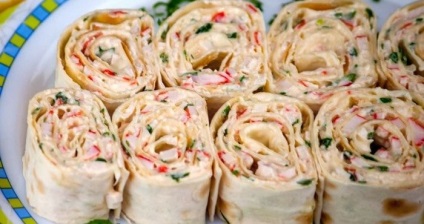 Lavash roll cu crab sticks pas-cu-pas retete cu fotografie